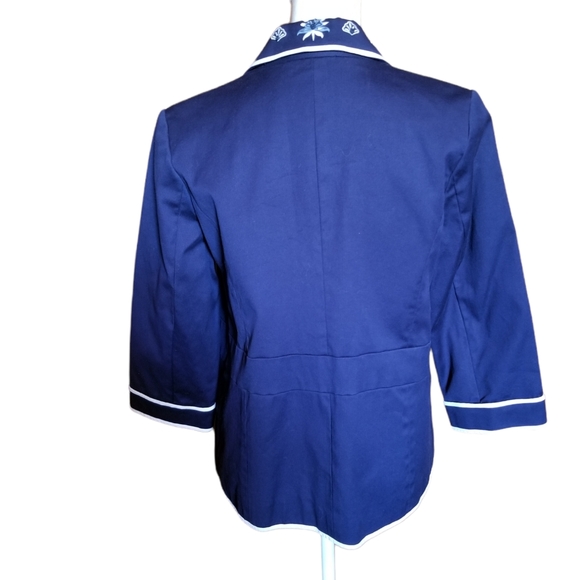 Susan Graver Style Navy Blue Lined Jacket Sz M - Picture 2 of 8